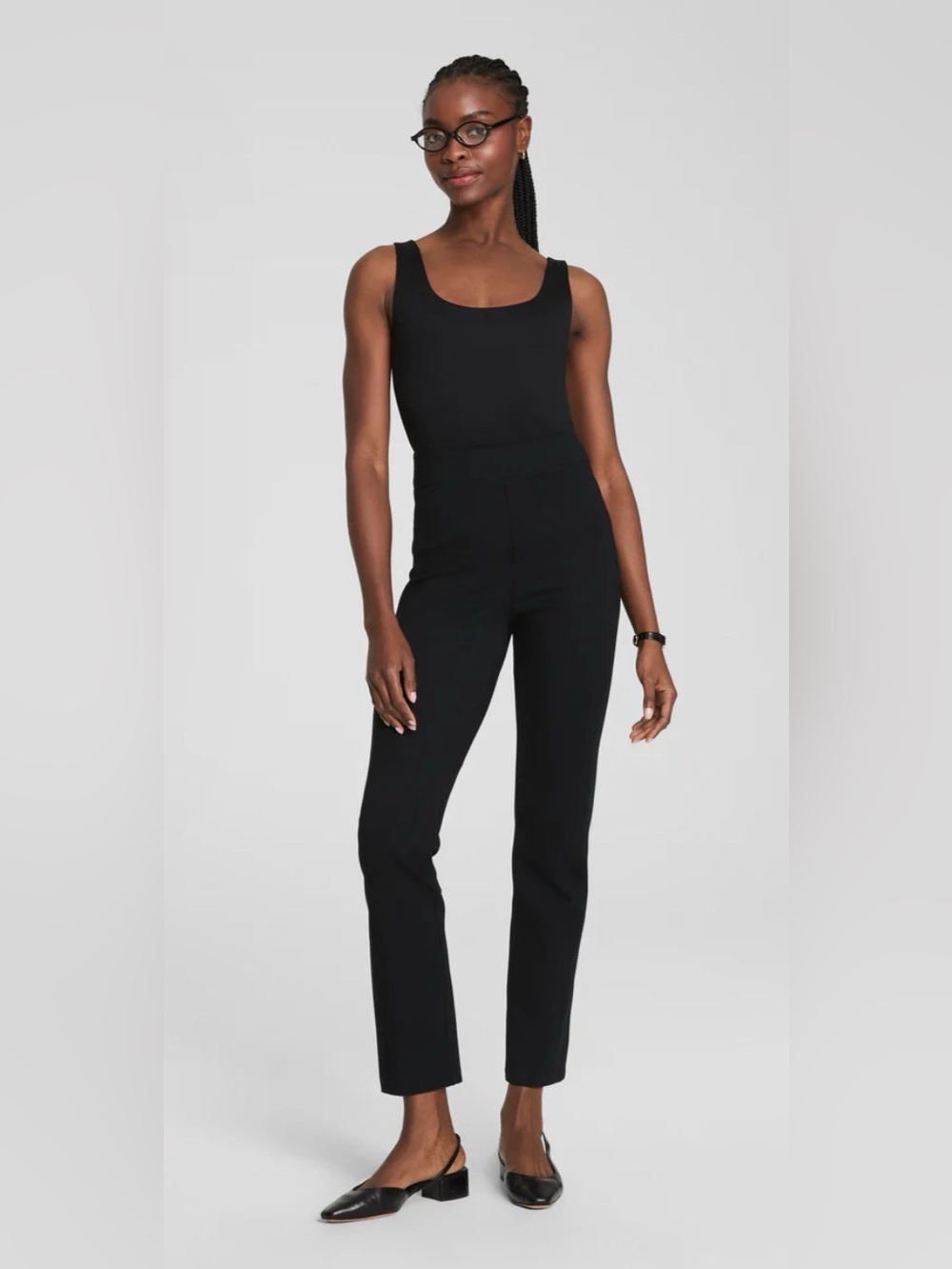 SPANX supersmooth Classic Black Ponte Slim Straight Pant L NWT